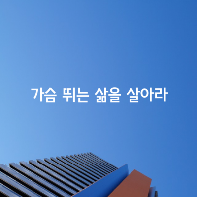 가슴 뛰는 일을 하라.