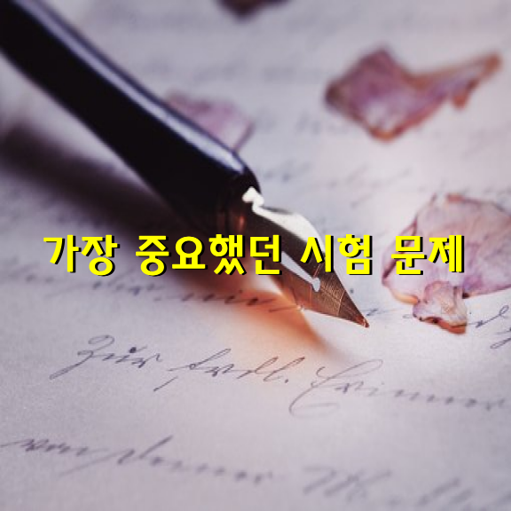 가장 중요했던 시험 문제