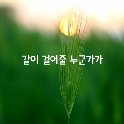 같이 걸어줄 누군가가 있다는 것