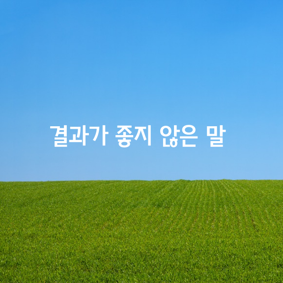 결과가 좋지 않은 말은 하지 마라