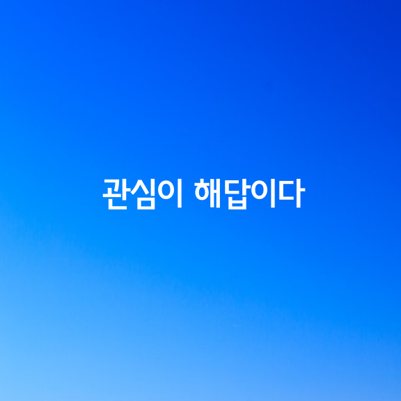 관심이 해답이다