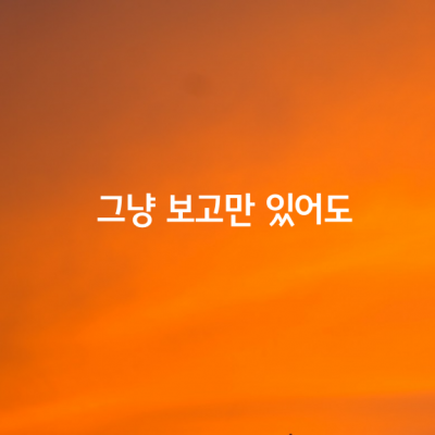 그냥 보고만 있어도