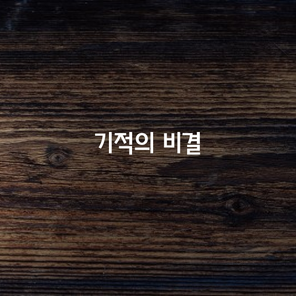 기적의 비결