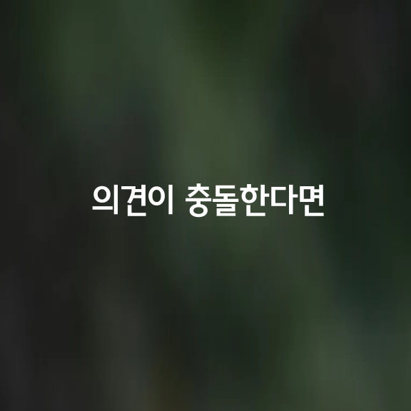 나의 의견이 충돌한다면