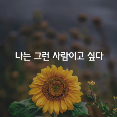 너에게 나는 그런 사람이고 싶다