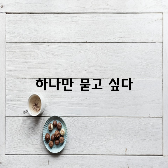 너에게 하나만 묻고 싶다