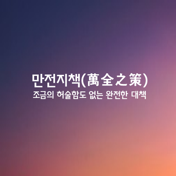 만전지책ㅣ萬全之策