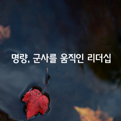 명량, 두려움에 떠는 군사들의 마음을 움직인 리더십