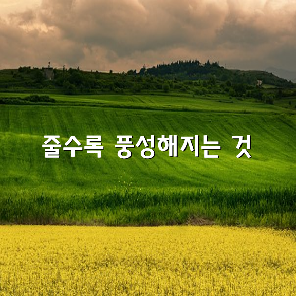 사랑은 줄수록 풍성해지는 것