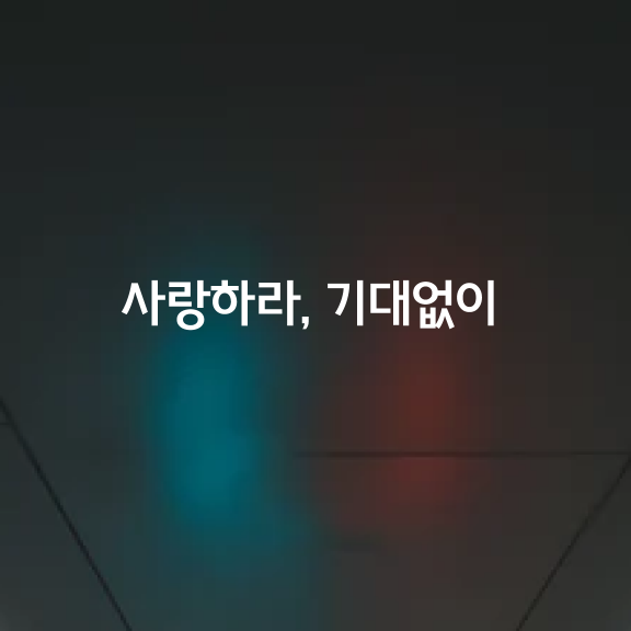 사랑하라, 기대없이