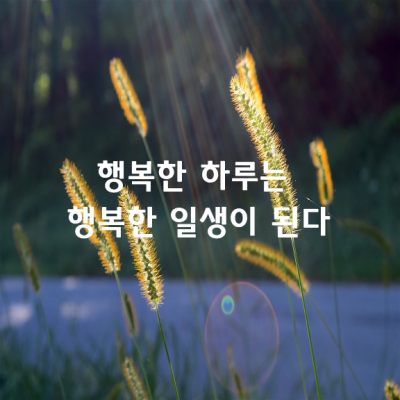 살아보니 행복이란