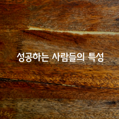 성공하는 사람들의 12가지 특성