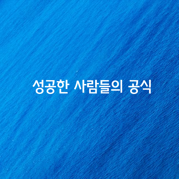 성공한 사람들이 사용하는 공식은 아주 간단하다.