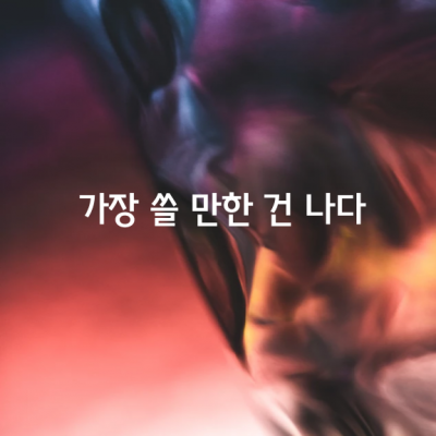 세상에서 가장 쓸 만한 건 나다