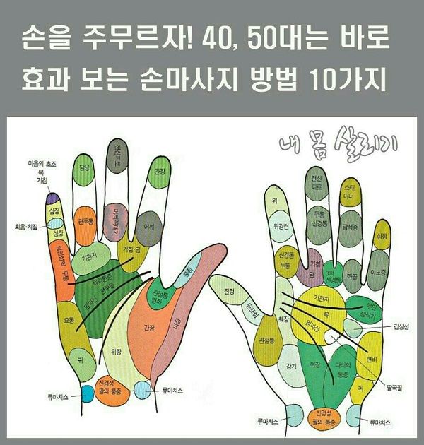 손을 주무르자! 40, 50대는 바로 효과 보는  손마사지 방법 10가지