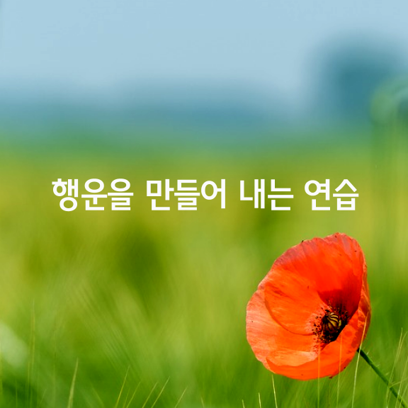 스스로 행운을 만들어 내는 연습