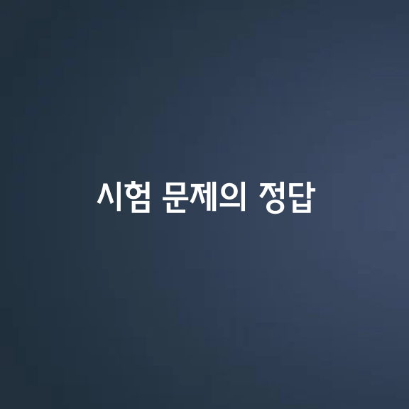 시험 문제의 정답