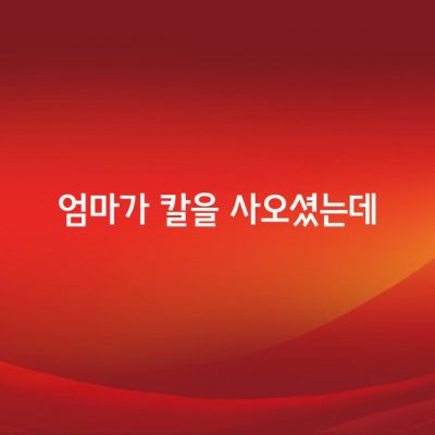 엄마가 칼을 사오셨는데