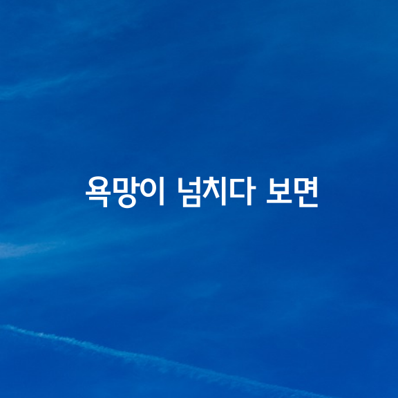 욕망이 넘치다 보면