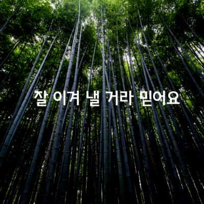 잘 이겨 낼 거라 믿어요