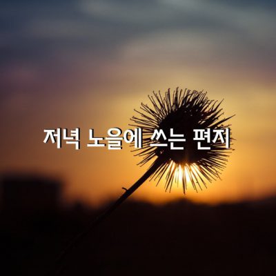 저녁 노을에 쓰는 편지