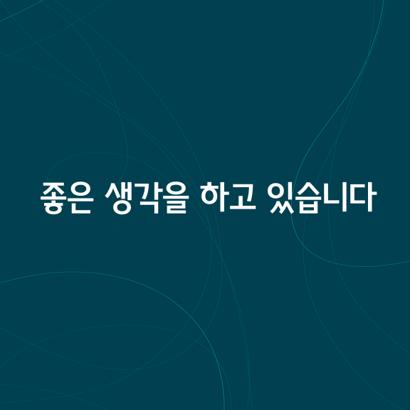 좋은 생각을 하고 있습니다