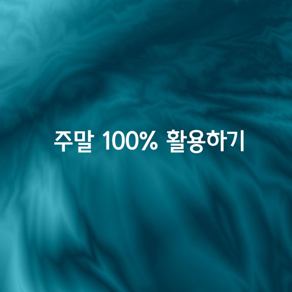 주말 100% 활용하기