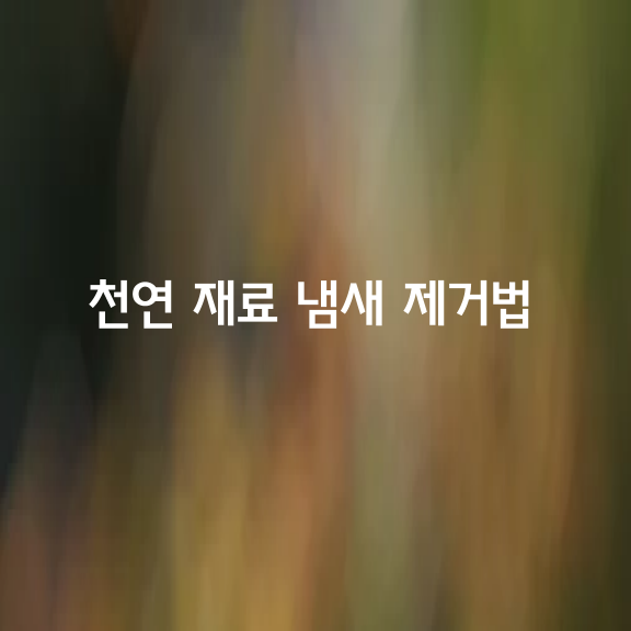 집안냄새 없애는 천연 재료 냄새 제거법