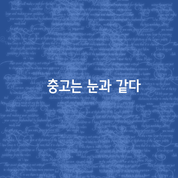 충고는 눈(雪)과 같다.