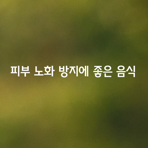 피부 노화 방지에 좋은 음식