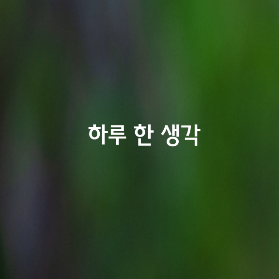 하루 한 생각