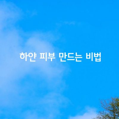 하얀 피부 만드는 비법