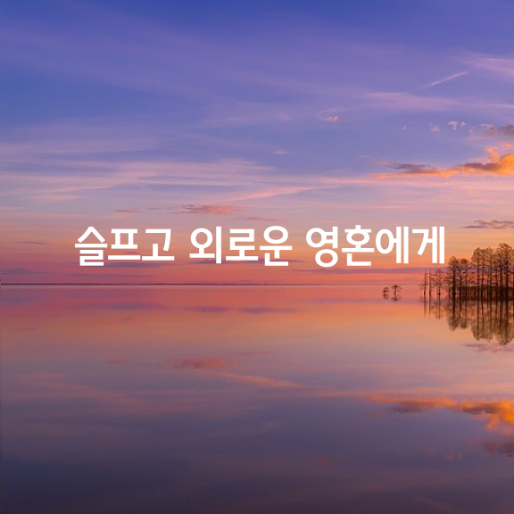 한없이 슬프고 외로운 영혼에게