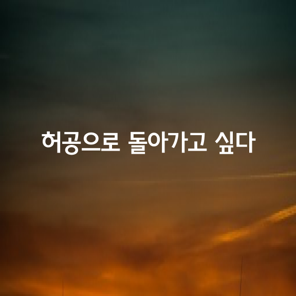 허공으로 돌아가고 싶다