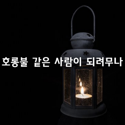 호롱불 같은 사람이 되려무나!