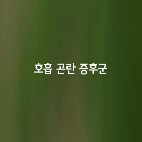 호흡 곤란 증후군