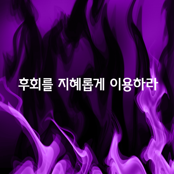 후회를 지혜롭게 이용하라