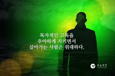 독자적인 고독을 우아하게 지키면서 살아가는 사람은 위대하다.