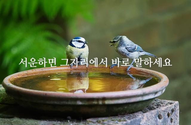 서운하면 그자리에서 바로 말하세요