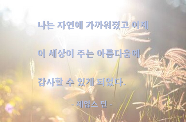 감사, 자연, 자기자신 – 제임스 딘