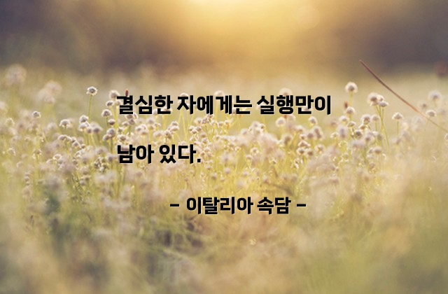 결심, 실행 – 이탈리아 속담