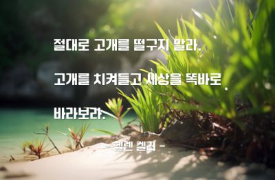 고난, 좌절금지, 실수, 인생살이 – 헬렌 켈러