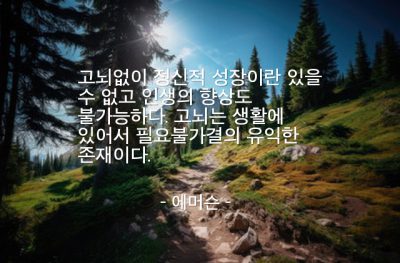 고뇌, 성장, 인생 – 에머슨