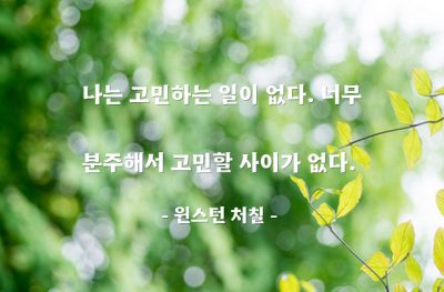 고민 – 윈스턴 처칠