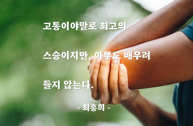 고통, 스승 – 최홍희