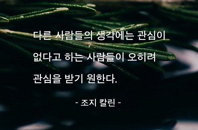 관심, 사람, 생각 – 조지 칼린