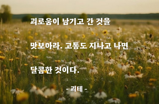 괴로움, 고통 – 괴테