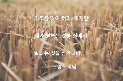 기도 – 프랑스 속담