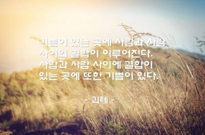 기쁨, 사람, 인간관계 – 괴테