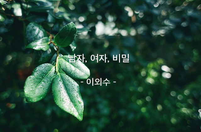 남자, 여자, 비밀 – 이외수